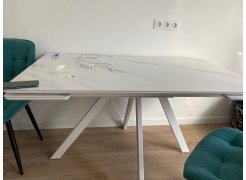 Керамический стол Вилли 140 (200) х 80 белый мрамор alpin white / snow white / белый фото покупателя 65