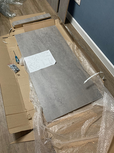 Письменный стол Леон Лофт черный матовый / дуб вотан фото покупателя 70