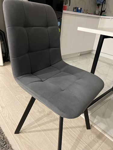 Стул на металлокаркасе Чилли К светло-серый велюр / черный каркас фото покупателя 30