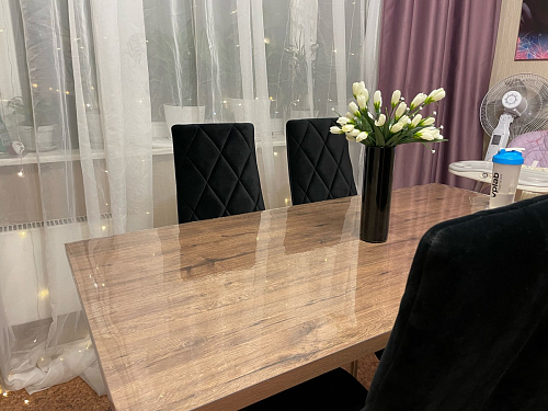 Стол Эльпатия 130 дуб велингтон / черный матовый фото покупателя 3