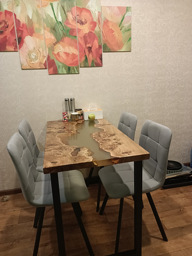 Стул на металлокаркасе Чилли черный / зеленый фото покупателя 1188