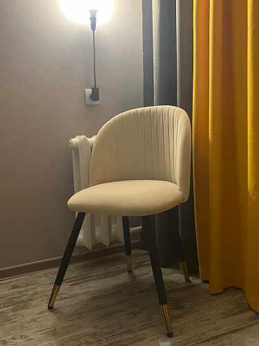 Стул на металлокаркасе Gabi 1 light blue / black / gold фото покупателя 208