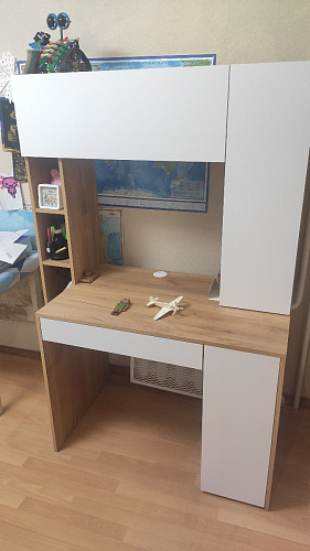 Письменный стол Комфорт 12.71 дуб золотой craft / белая аляска фото покупателя 115