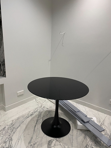 Стеклянный стол Tulip 90 black glass фото покупателя 6