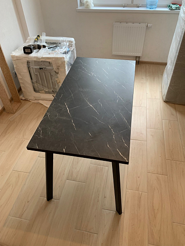 Стол Тринити Лофт 120 32 мм дуб галифакс табако / черный матовый фото покупателя 534