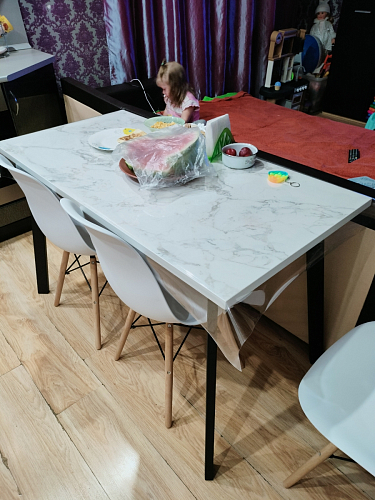 Стол Тринити Лофт 120 25 мм черный матовый / дуб делано темный фото покупателя 171