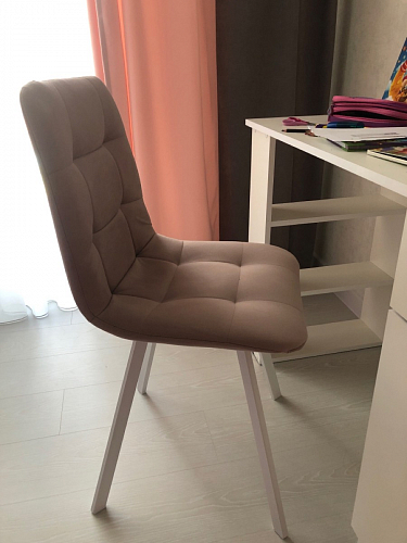 Стул на металлокаркасе Чилли синяя ткань / белый фото покупателя 70