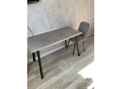 Стол Тринити Лофт 120 32 мм бетон / черный матовый фото покупателя 246