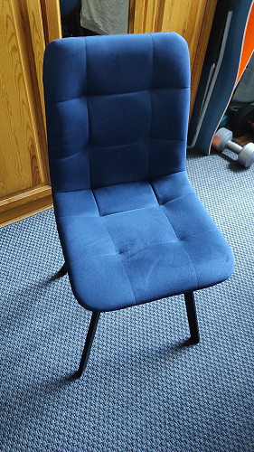 Стул на металлокаркасе Чилли К светло-серый велюр / черный каркас фото покупателя 423