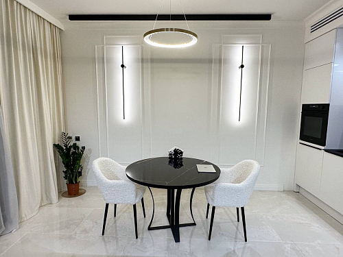 Стеклянный стол Нейтон белый мрамор / золото фото покупателя 3