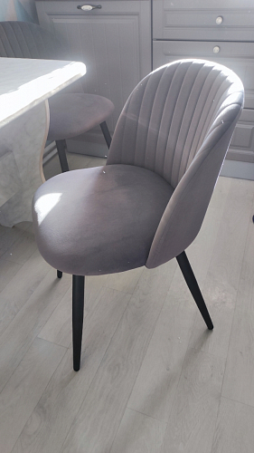 Стул на металлокаркасе Gabi 1 light blue / black / gold фото покупателя 190