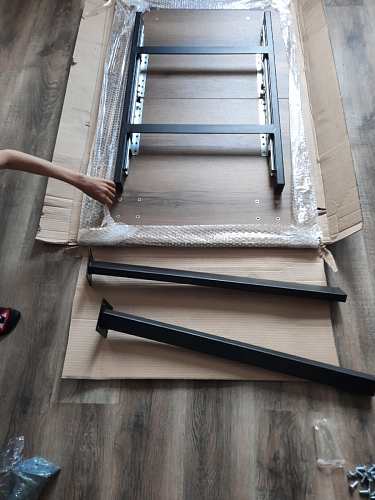 Стол раскладной Колон Лофт 120 32 мм дуб галифакс табако / черный матовый фото покупателя 71