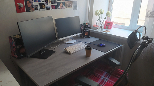 Стол Лота Лофт 120 32 мм бетон / черный матовый фото покупателя 193