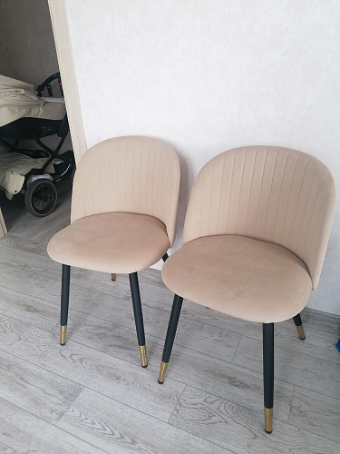 Стул на металлокаркасе Gabi dark beige / black / silver фото покупателя 286