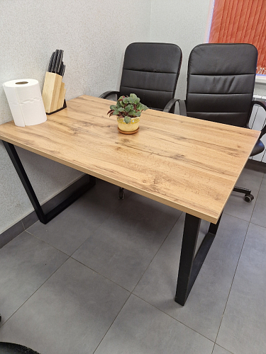 Деревянный стол Лота Лофт 140х80 дуб крафт табачный / черный матовый фото покупателя 163