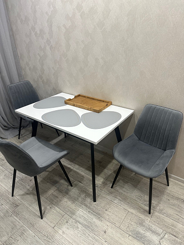 Стул на металлокаркасе Седа 360 К латте (velutto 08) / белый фото покупателя 235