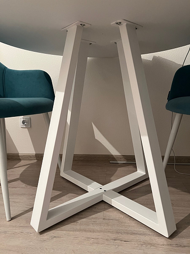 Стеклянный стол Норфолк d100 белый мрамор / черный фото покупателя 30