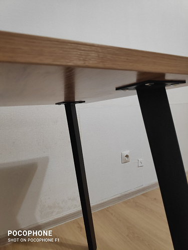 Стол Тринити Лофт 120 32 мм дуб галифакс табако / черный матовый фото покупателя 48