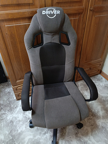 Компьютерное кресло Driver/Драйвер кожзам черный / ткань черный фото покупателя 32