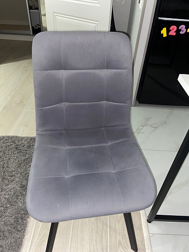 Стул на металлокаркасе Чилли К темно-серый (velutto 32) / черный фото покупателя 36