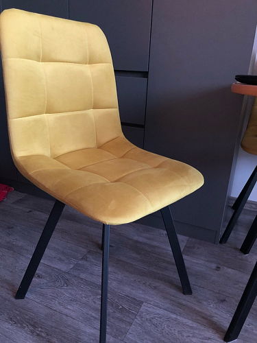 Стул на металлокаркасе Чилли К светло-серый велюр / черный каркас фото покупателя 873