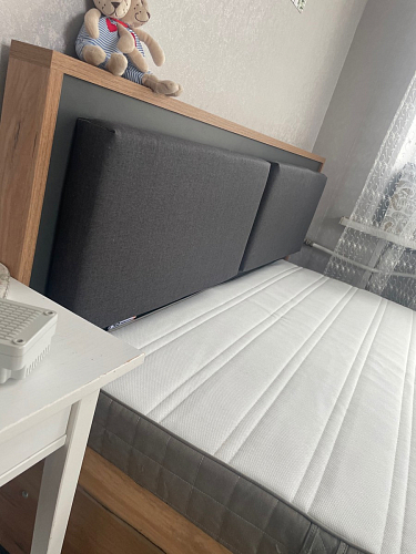 Двуспальная кровать Клауд 160х200 парящая дуб крафт золотой / антрацит фото покупателя 576