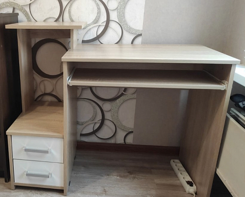 Компьютерный стол Джаз-24 левый дуб молочный фото покупателя 100