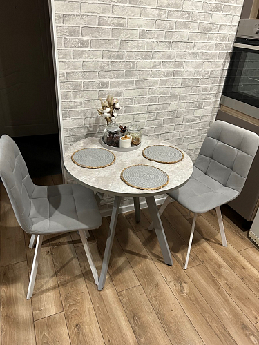 Стул на металлокаркасе Чилли К светло-серый велюр / черный каркас фото покупателя 260