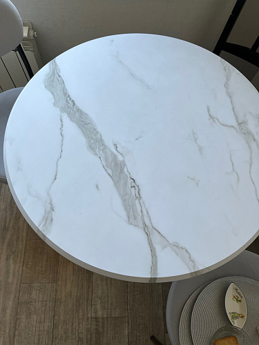 Стол Тулип 90х73 дуб вотан / белый  - Уцененный экземпляр фото покупателя 21