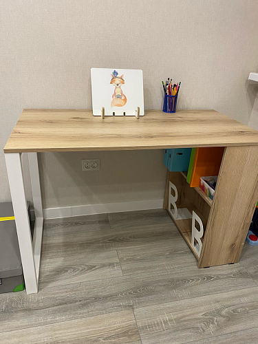 Письменный стол Битти Лофт 116х60х75 дуб вотан / белый матовый фото покупателя 49