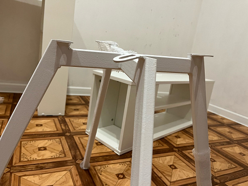 Стул на металлокаркасе Чилли синяя ткань / белый фото покупателя 790