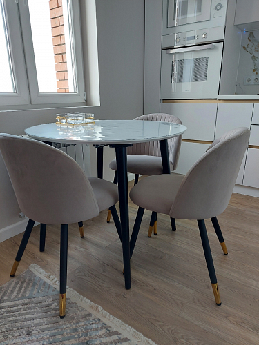 Стул на металлокаркасе Gabi latte / gold / black фото покупателя 28