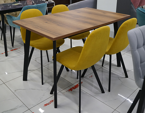 Деревянный стол Колон Лофт 120(160) х 75 черный матовый / бетон из шоурума 1