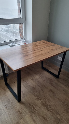 Деревянный стол Лота Лофт 140х80 дуб крафт табачный / черный матовый фото покупателя 856