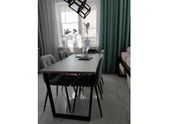 Деревянный стол Лота Лофт 120(160)х75 черный матовый / бетон светлый фото покупателя 92