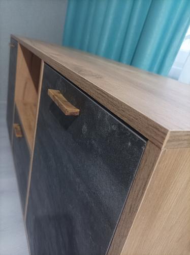 Тумба Эго Т-2 на ножках дуб крафт золотой / камень темный фото покупателя 2