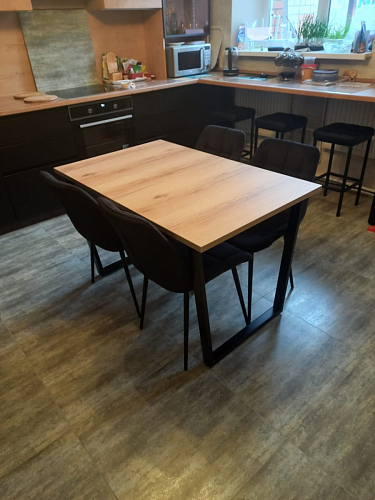 Деревянный стол Лота Лофт 140х80 дуб крафт табачный / черный матовый фото покупателя 541