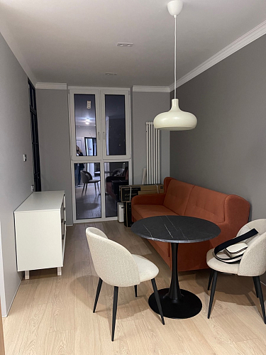 Стол Тулип 90х73 дуб вотан / белый  - Уцененный экземпляр фото покупателя 75