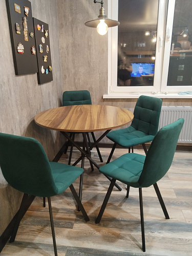 Стул на металлокаркасе Чилли синяя ткань / белый фото покупателя 1213