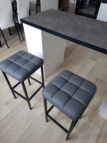 Барный стул Лофт ткань канди грей / черный матовый фото покупателя 196