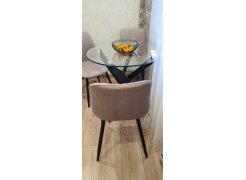 Стул на металлокаркасе Вейв светло-серый (hl 63) / 10К черный каркас фото покупателя 13