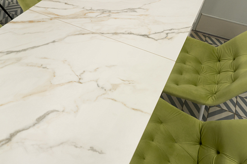 Стол на тумбе Бугун белый / золото из шоурума 6