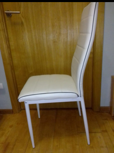 Стул на металлокаркасе DC2-001 black / white line / white фото покупателя 15