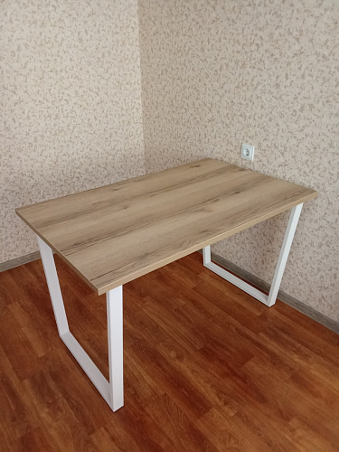 Деревянный стол Барон О 200 х 90 белая пленка шагрень / черный фото покупателя 66