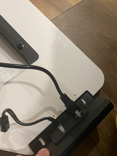 Компьютерный стол Маркос с механизмом подъема 140х80х75 орех кантри / белый фото покупателя 6