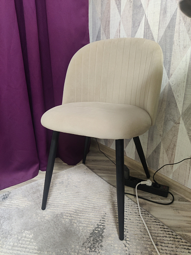 Стул на металлокаркасе Gabi 1 beige / black фото покупателя 841