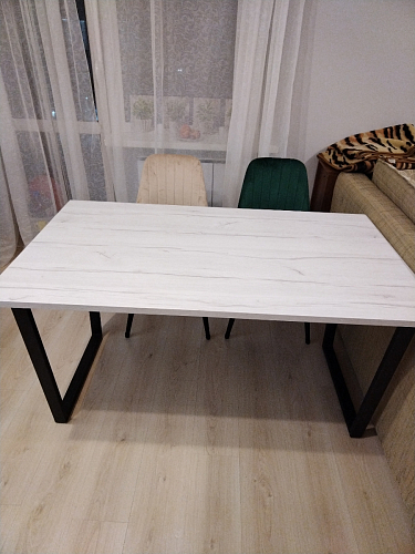 Деревянный стол Лота Лофт 140х80 дуб крафт табачный / черный матовый фото покупателя 523