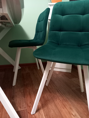 Стул на металлокаркасе Чилли К черный / зеленый фото покупателя 291