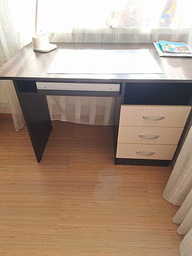 Стол письменный Бриз МДФ волна лайм / ясень светлый фото покупателя 95