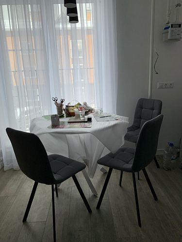 Стул на металлокаркасе Чилли черный / голубой фото покупателя 1052